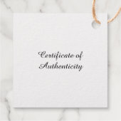 Gepersonaliseerd Square Gold Certificate of Authen Bedankjes Labels (Achterkant)