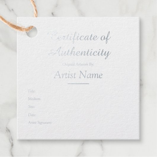 Gepersonaliseerd Square Gold Certificate of Authen Bedankjes Labels (Voorkant)