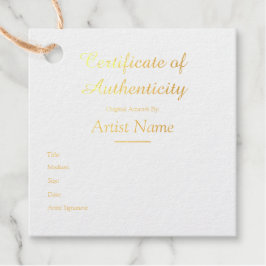 Gepersonaliseerd Square Gold Certificate of Authen Bedankjes Labels
