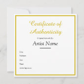 Gepersonaliseerd Square Gold Certificate of Authen Notitiekaartje (Voorkant)