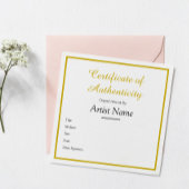 Gepersonaliseerd Square Gold Certificate of Authen Notitiekaartje