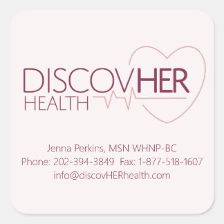 Gepersonaliseerd Square Sticker - DiscovHER Health
