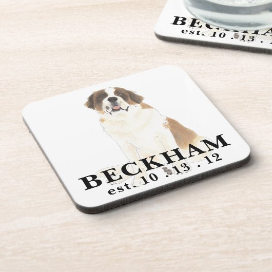 Gepersonaliseerd St. Bernard Bier Onderzetter (Linkerzijde)