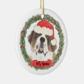 Gepersonaliseerd St. Bernard Keramisch Ornament (Rechts)