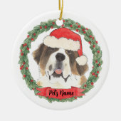 Gepersonaliseerd St. Bernard Keramisch Ornament (Voorkant)