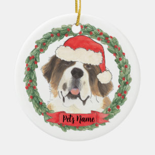 Gepersonaliseerd St. Bernard Keramisch Ornament