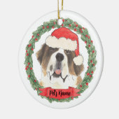 Gepersonaliseerd St. Bernard Keramisch Ornament (Links)