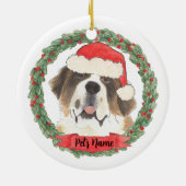 Gepersonaliseerd St. Bernard Keramisch Ornament (Achterkant)