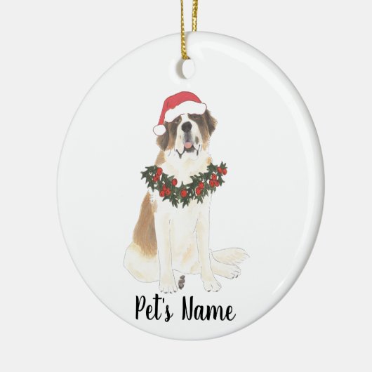 Gepersonaliseerd St. Bernard Keramisch Ornament (Links)