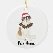 Gepersonaliseerd St. Bernard Keramisch Ornament (Achterkant)