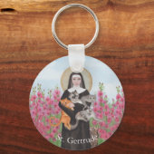 Gepersonaliseerd St Gertrude Patron of Cats Waterv Sleutelhanger (Voorkant)