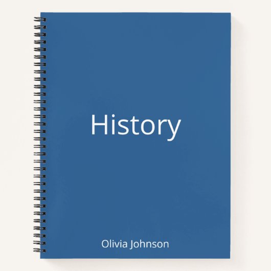 Gepersonaliseerd staal Blauw Geschiedenis Onderwij Notitieboek (Voorkant)