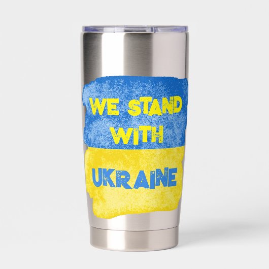 Gepersonaliseerd STAND MET OEKRAÏNE Peace Support Geïsoleerde Drinkbeker (Voorkant)