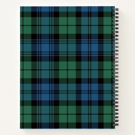 Gepersonaliseerd startpunt Tartan Campbell Pset Notitieboek (Achterkant)