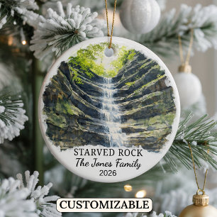 Gepersonaliseerd Starved Rock State Park, Illinois Keramisch Ornament