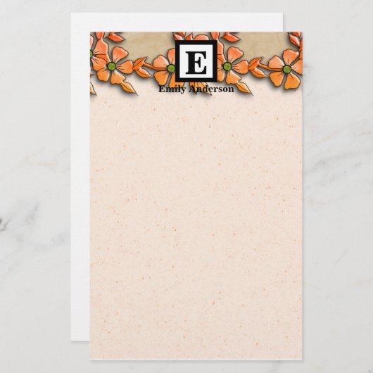 Gepersonaliseerd | Stationaire bloemen Briefpapier (Voorkant / Achterkant)