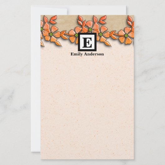 Gepersonaliseerd | Stationaire bloemen Briefpapier (Voorkant)