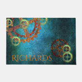 Gepersonaliseerd steampunk Rusty Gears Deurmat (Voorkant)