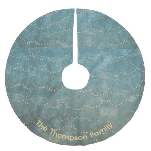 Gepersonaliseerd sterrengroen kerstpatroon kerstboom rok (Voorkant)