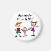 Gepersonaliseerd Stick Figuren Magneet (Voorkant)