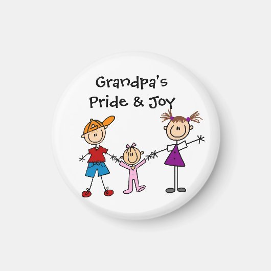 Gepersonaliseerd Stick Figuren Magneet (Voorkant)