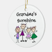 Gepersonaliseerd Stick Figuur Kinder Familie Ornam Keramisch Ornament (Links)