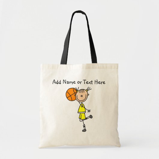 Gepersonaliseerd Stick Girl Basketball Bag Tote Bag (Voorkant)