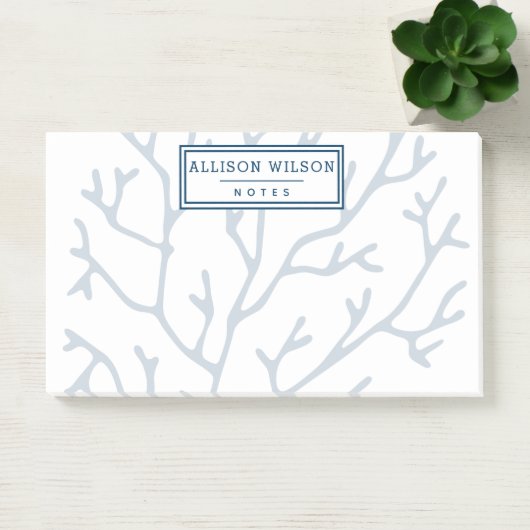 Gepersonaliseerd, stijlvol Blauwgroen blauw koraal Post-it® Notes (Kantoor)