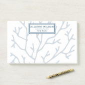 Gepersonaliseerd, stijlvol Blauwgroen blauw koraal Post-it® Notes (Op bureau)