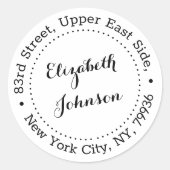 Gepersonaliseerd stijlvol elegant script retour ad ronde sticker (Voorkant)