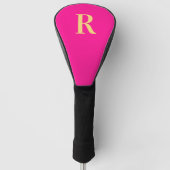 Gepersonaliseerd Stijlvol Monogram Hot Pink Golfheadcover (Voorkant)