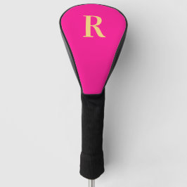 Gepersonaliseerd Stijlvol Monogram Hot Pink Golfheadcover