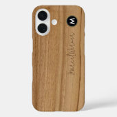 Gepersonaliseerd stijlvol Monogram Rustiek Hout Case-Mate iPhone Case (Achterkant)