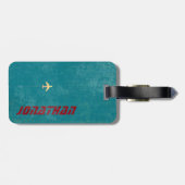 Gepersonaliseerd & stijlvol, wereldkaart vliegreiz bagagelabel (Achterkant horizontaal)