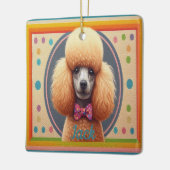 Gepersonaliseerd Stijlvolle Schattigee Poodle Dog  Keramisch Ornament (Links)