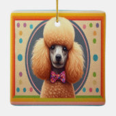 Gepersonaliseerd Stijlvolle Schattigee Poodle Dog  Keramisch Ornament (Achterkant)