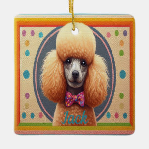 Gepersonaliseerd Stijlvolle Schattigee Poodle Dog Keramisch Ornament