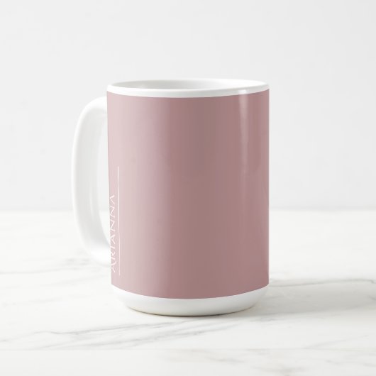 Gepersonaliseerd stoffig roze koffiemok (Voorkant links)