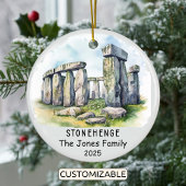 Gepersonaliseerd Stonehenge Ornament, Engeland Keramisch Ornament