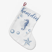 Gepersonaliseerd stoppend zeestrand water grote kerstsok (Voorkant (Hangend))