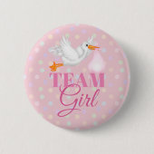 Gepersonaliseerd Stork Team Baby shower Button (Voorkant)