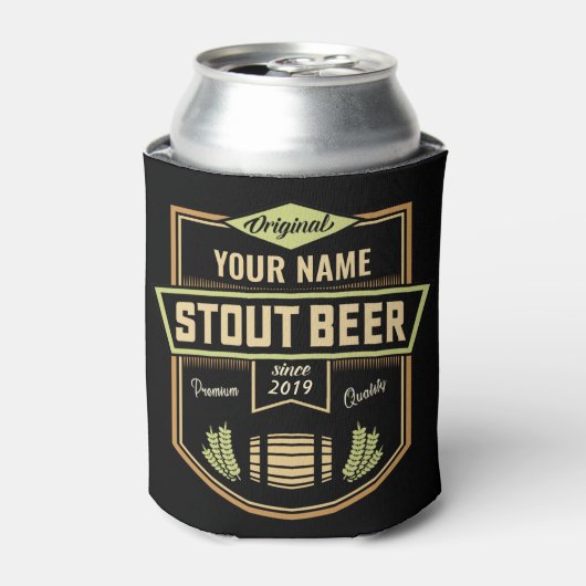 Gepersonaliseerd Stout Donker Bier Brouwen Label B Blikjeskoeler (Blikje Voorkant)