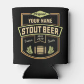 Gepersonaliseerd Stout Donker Bier Brouwen Label B Blikjeskoeler (Achterkant)