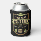 Gepersonaliseerd Stout Donker Bier Brouwen Label B Blikjeskoeler (Blikje Achterkant)