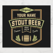 Gepersonaliseerd Stout Donker Bier Brouwen Label B Etiket (Enkel label)