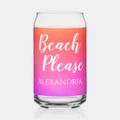 Gepersonaliseerd strand alsjeblieft Sinaasappel ro Blikvorm Glas (Voorkant)