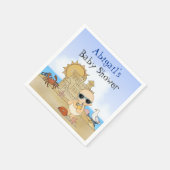 Gepersonaliseerd strand Baby Boy Baby shower Servet (Hoek)