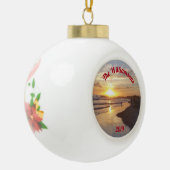 Gepersonaliseerd strand bij Sunset Ball Ornament (Links)