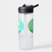 Gepersonaliseerd strand Gelieve Blauwgroen Aqua Waterfles (Links)