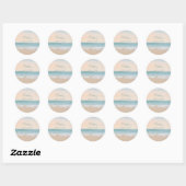 Gepersonaliseerd strand genderneutraal Baby shower Ronde Sticker (Vel)